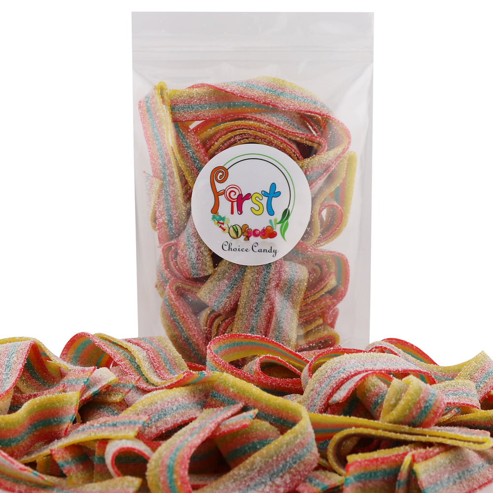 SOUR RAINBOW FUIT MIX  STRIP GUMMY BELTS