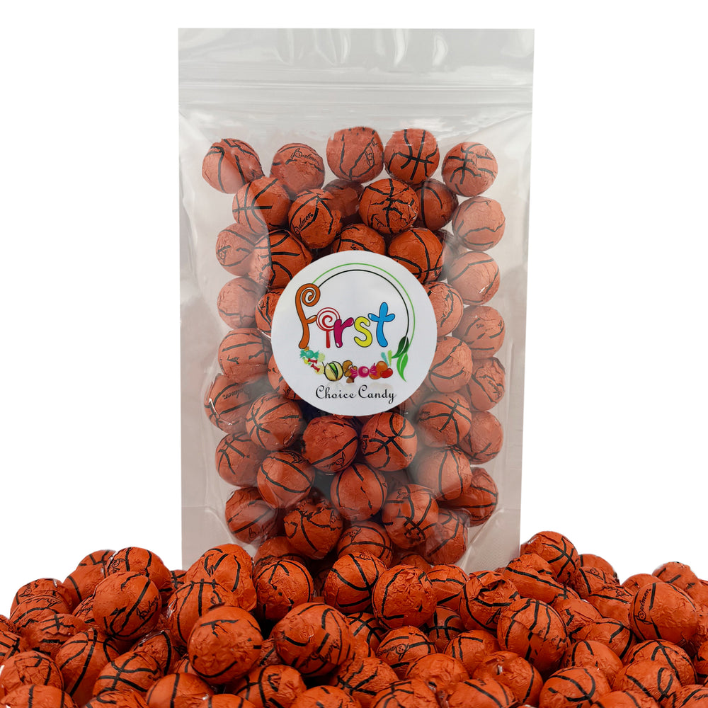 BASKETBALL MILK CHOCOLATE FOIL WRAPPED BALLS – fccandy