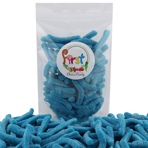 SOUR BLUE RASPBERRY GUMMY WORMS