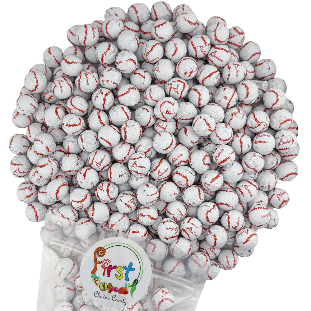 BASEBALL MILK CHOCOLATE FOIL WRAPPED BALLS