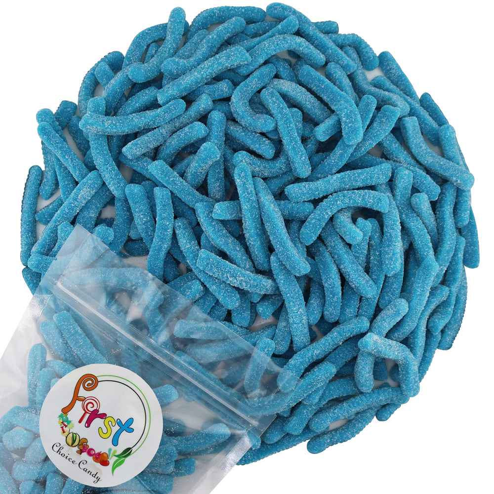 SOUR BLUE RASPBERRY GUMMY WORMS