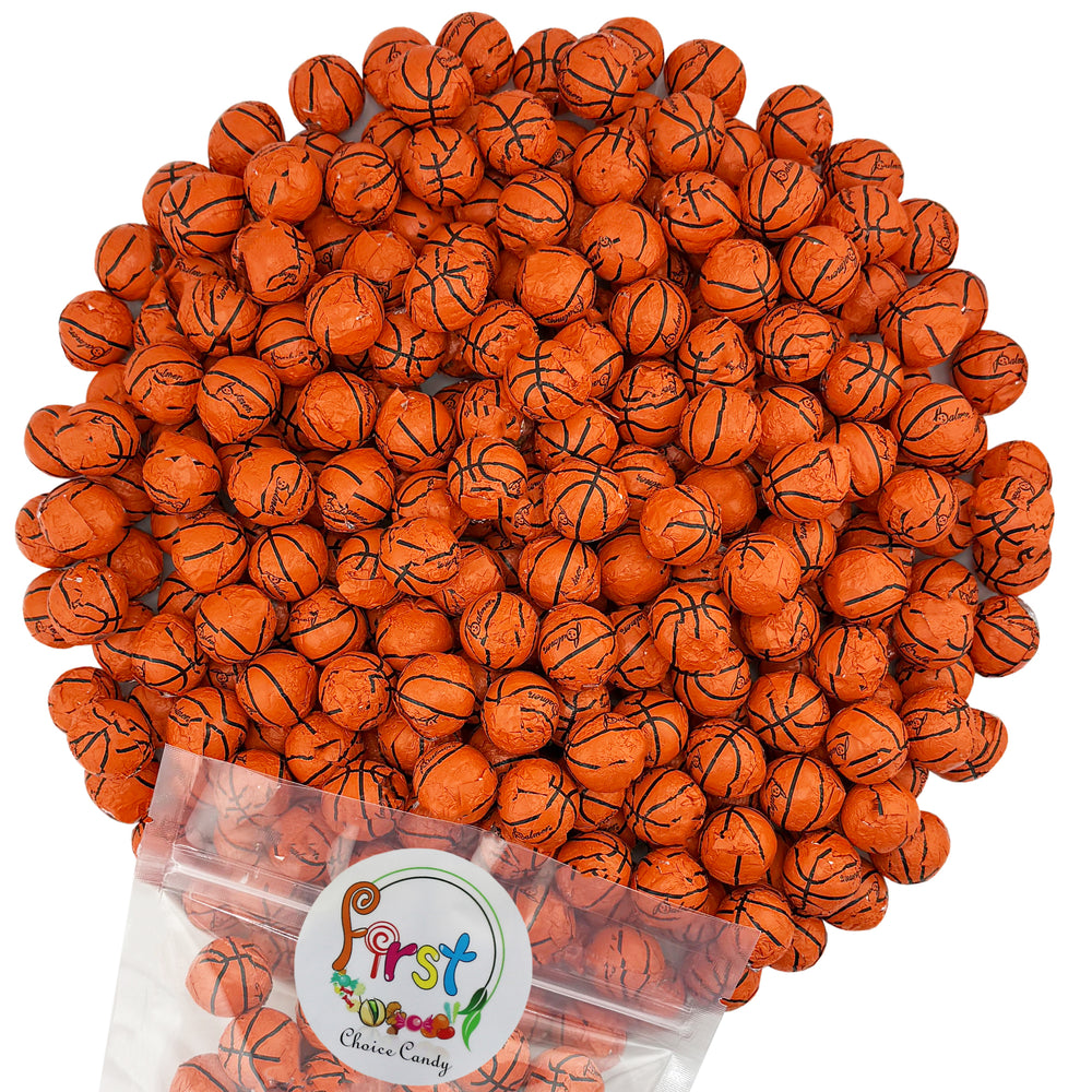 BASKETBALL MILK CHOCOLATE FOIL WRAPPED BALLS