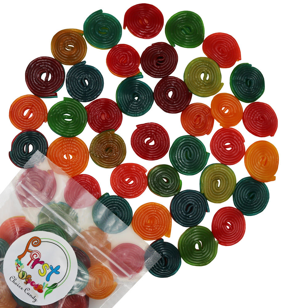 TWO FACED RAINBOW LICORICE WHEELS CANDY