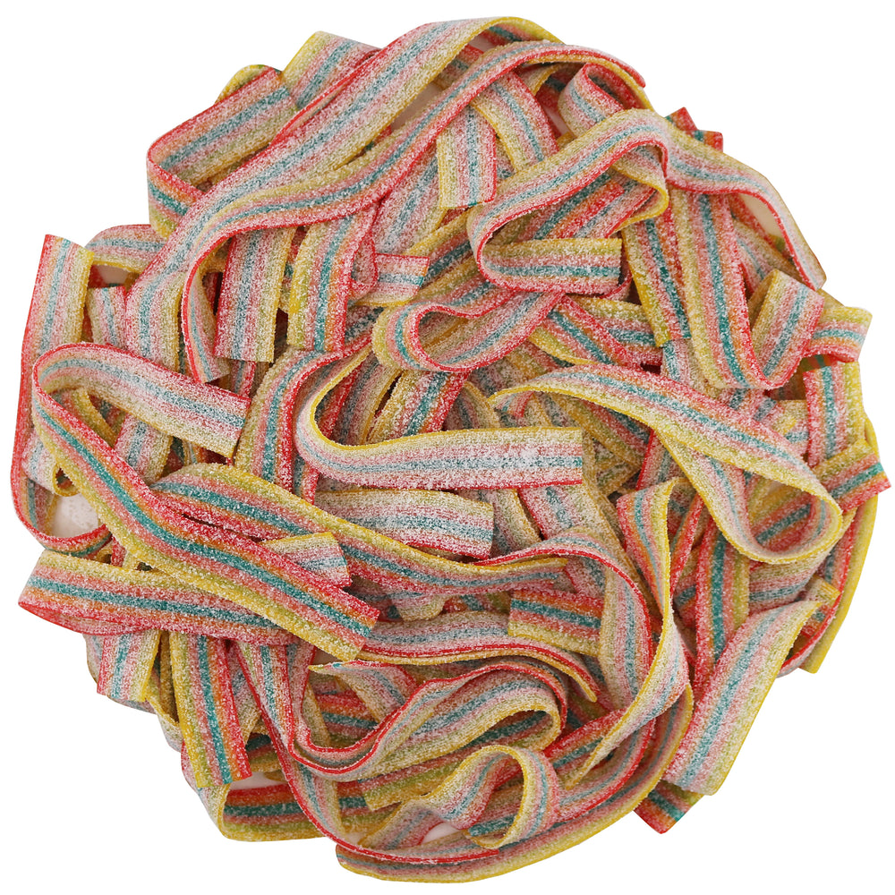 SOUR RAINBOW FUIT MIX  STRIP GUMMY BELTS