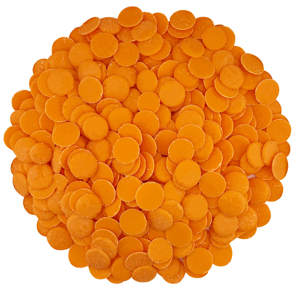 ORANGE COLOR CHOCOLATE MELTING WAFERS