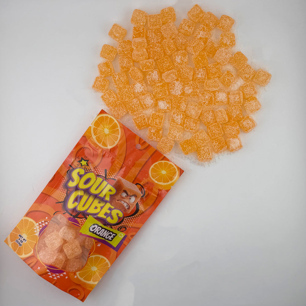 Sour Cubes Chewy Gummy Candy, Tangy Blocks Gummy, Blue Raspberry, Grap ...