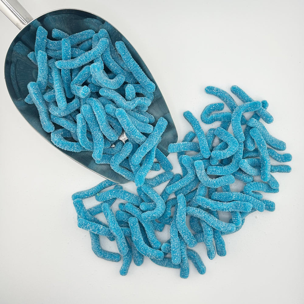 SOUR BLUE RASPBERRY GUMMY WORMS