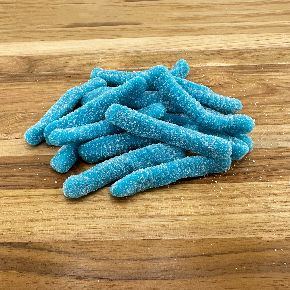 SOUR BLUE RASPBERRY GUMMY WORMS