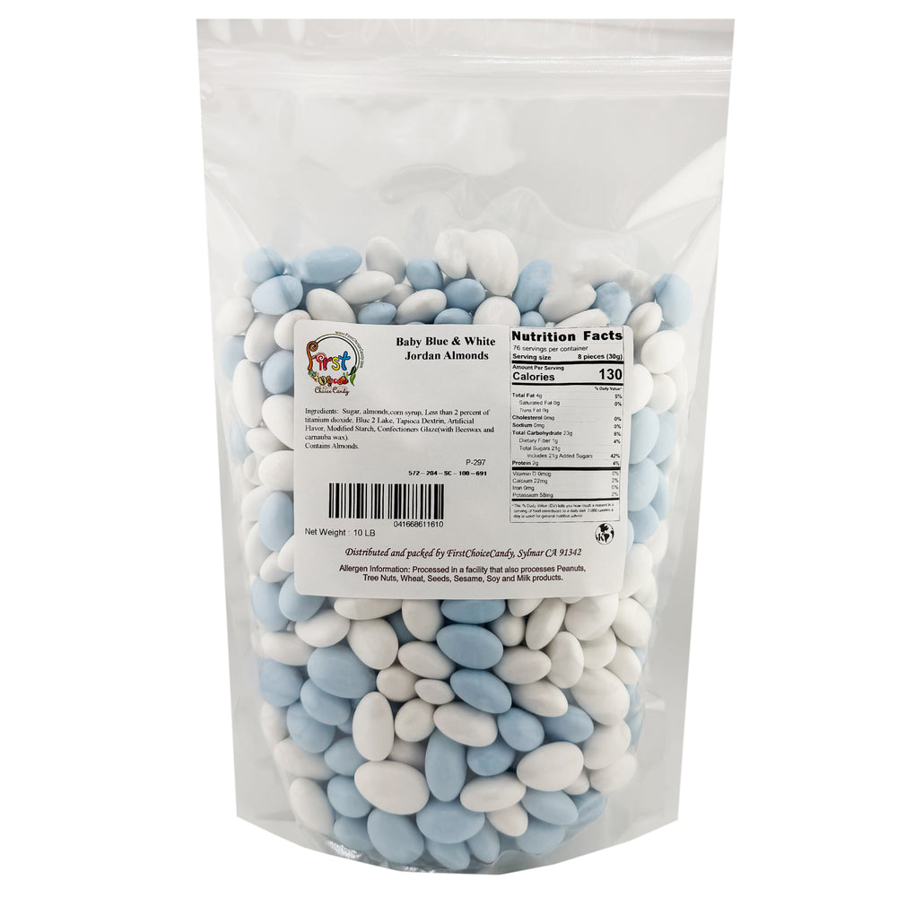 BLUE & WHITE JORDAN ALMONDS  10 LB