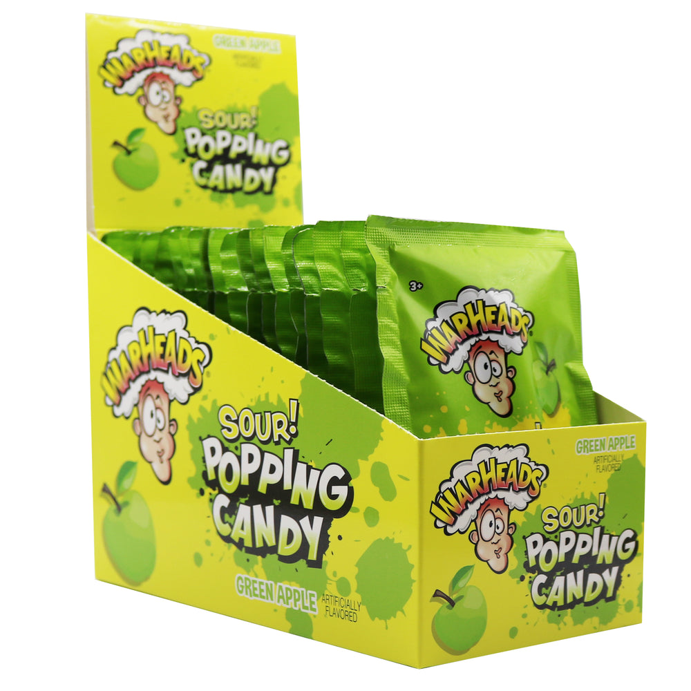 
            
                Load image into Gallery viewer, SOUR GREEN APPLE WARHEAD POPPING CANDY PACK OF 20
            
        
