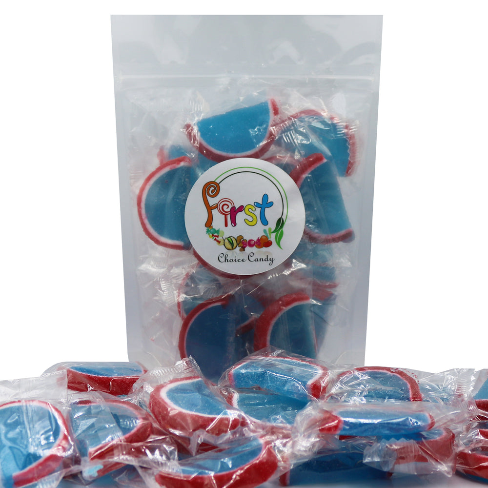 BLUE RASPBERRY JELLY FRUIT SLICE INDIVIDUALLY WRAPPED