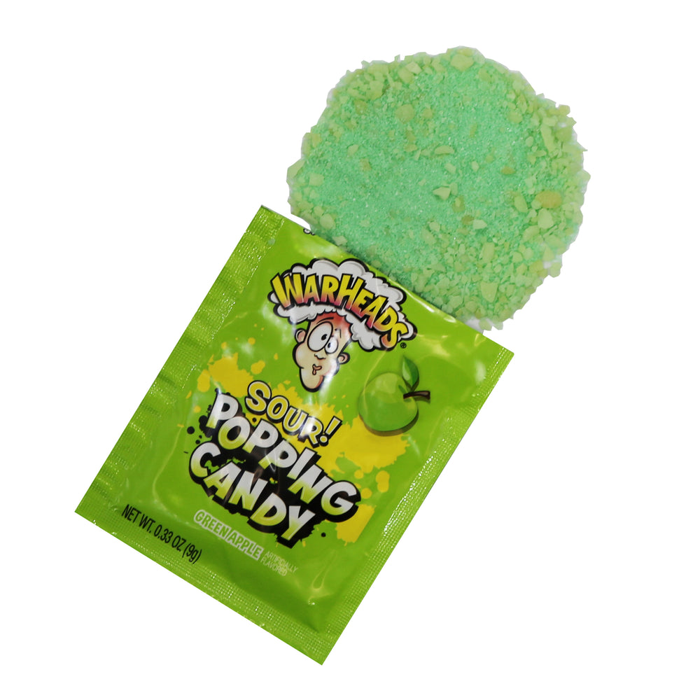 SOUR GREEN APPLE WARHEAD POPPING CANDY PACK OF 20