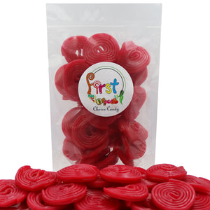 RED STRAWBERRY LICORICE WHEELS CANDY