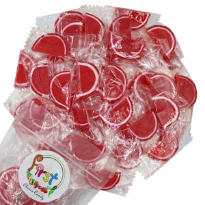 
            
                Load image into Gallery viewer, RED RASPBERRY JELLY FRUIT SLICE INDIVIDUALLY WRAPPED
            
        