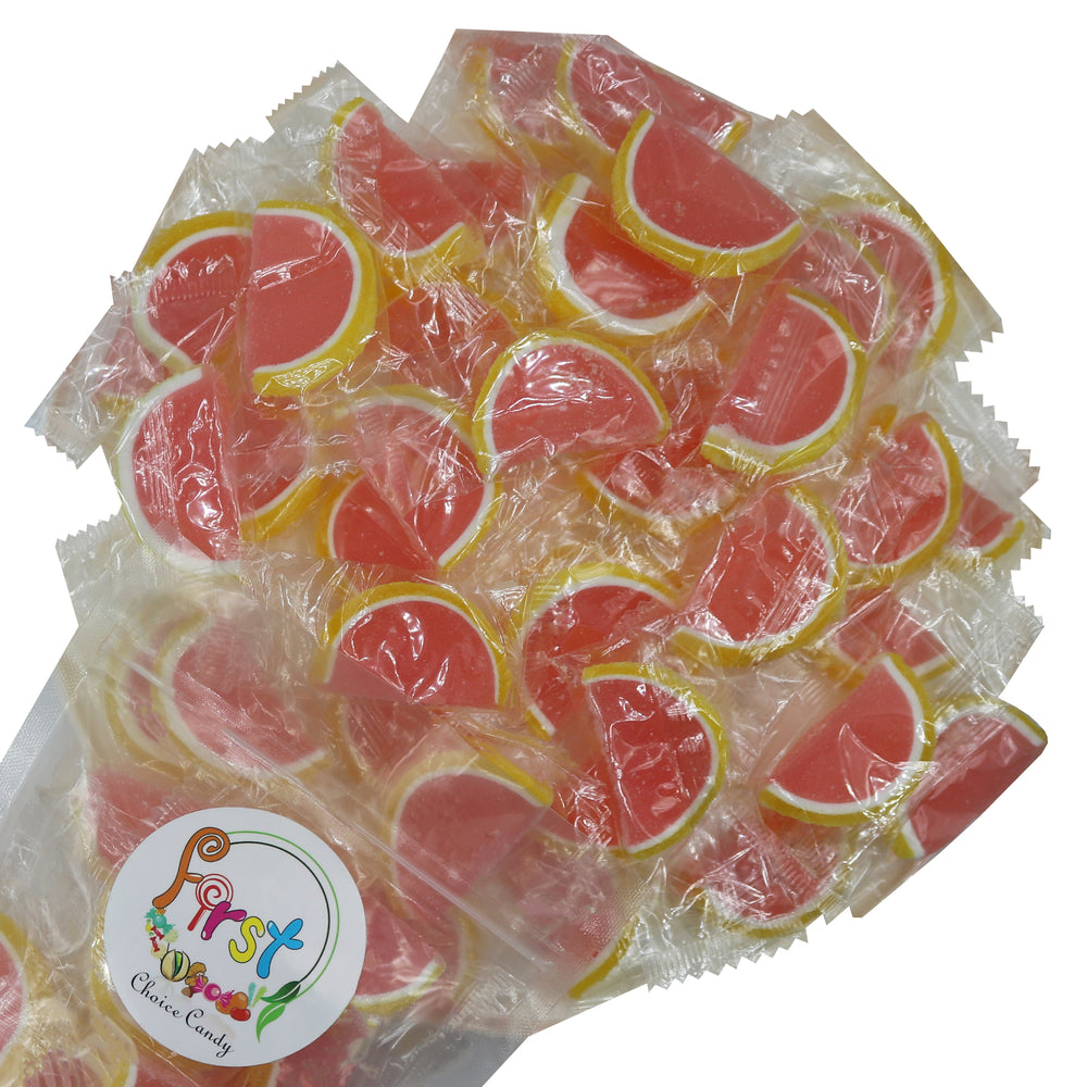 
            
                Load image into Gallery viewer, PINK GRAPEFRUIT JELLY FRUIT SLICE INDIVIDUALLY WRAPPED
            
        
