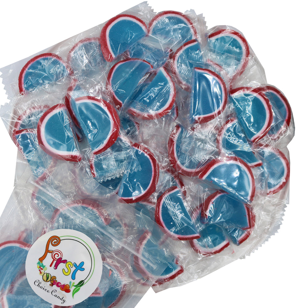 BLUE RASPBERRY JELLY FRUIT SLICE INDIVIDUALLY WRAPPED