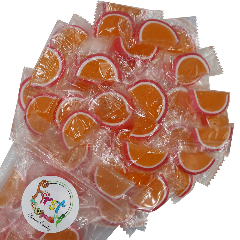 APRICOT PEACH JELLY FRUIT SLICE  CANDY  INDIVIDUALLY WRAPPED