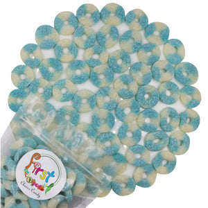 
            
                Load image into Gallery viewer, SOUR BLUE RASPBERRY MINI GUMMY RINGS
            
        