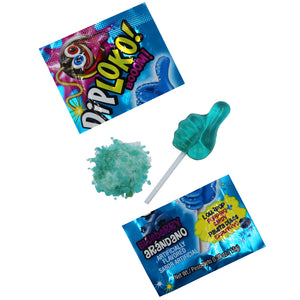 BLUEBERRY DIP LOKO LOLLIPOP WITH POPPING CANDY PACK OF 24