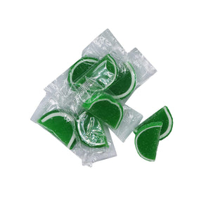 GREEN LIME JELLY FRUIT SLICE INDIVIDUALLY WRAPPED